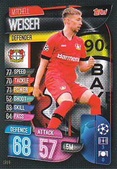 Mitchell Weiser Bayer 04 Leverkusen 2019/20 Topps Match Attax CL #LEV6